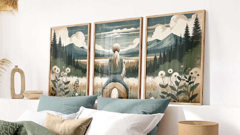 Girl and Horse Wall Art - WildfieldPrints