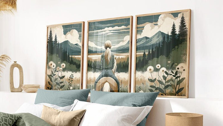 Girl and Horse Wall Art - WildfieldPrints