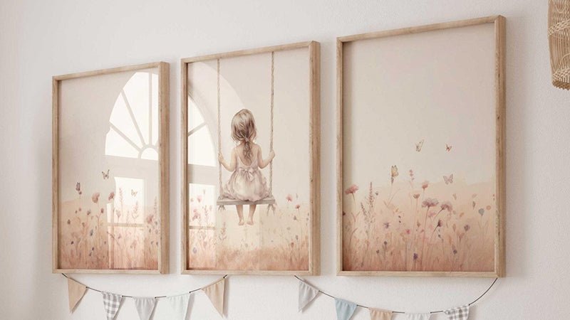 Girl on a Swing Nursery Wall Art - WildfieldPrints