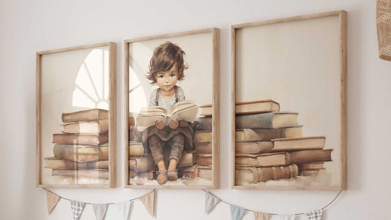 Kids Reading Wall Art - WildfieldPrints
