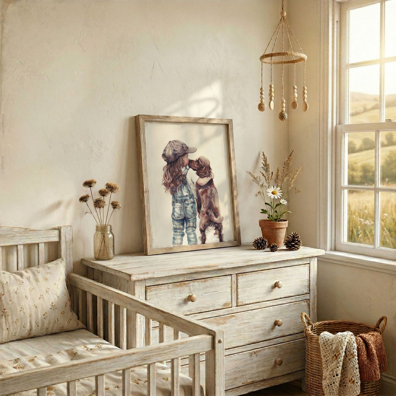 Cocker Spaniel Print – Dog Nursery Wall Art for Girls