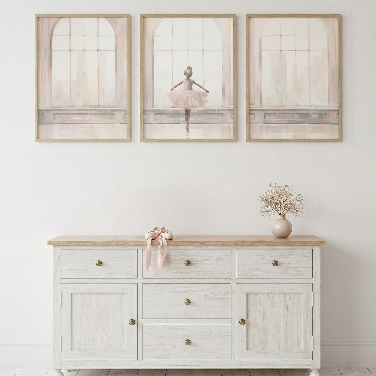 Ballerina Wall Art – Ballet Girls Room Decor • Set of 3