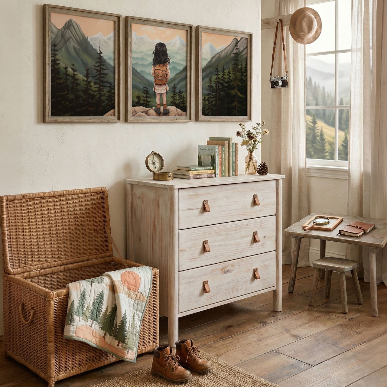 Mountain Wall Art – Adventure Nursery Print • Set of 3