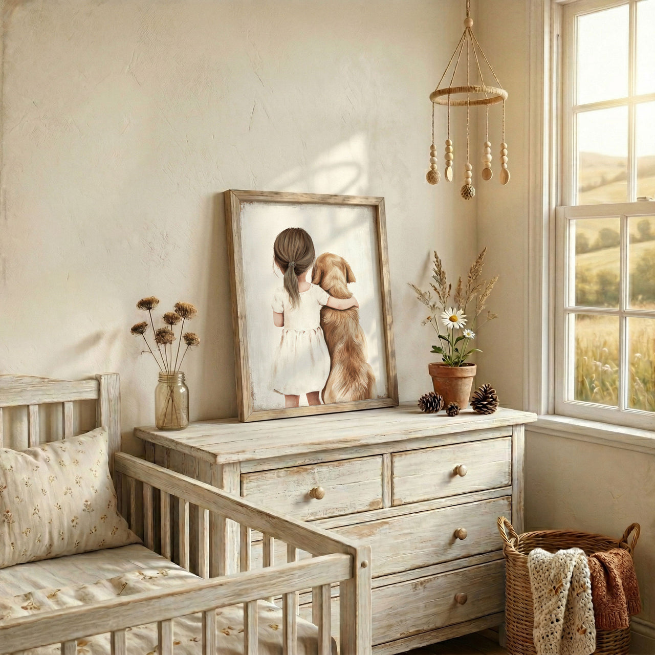 Golden Retriever Wall Art – Dog Nursery Print for Toddlers