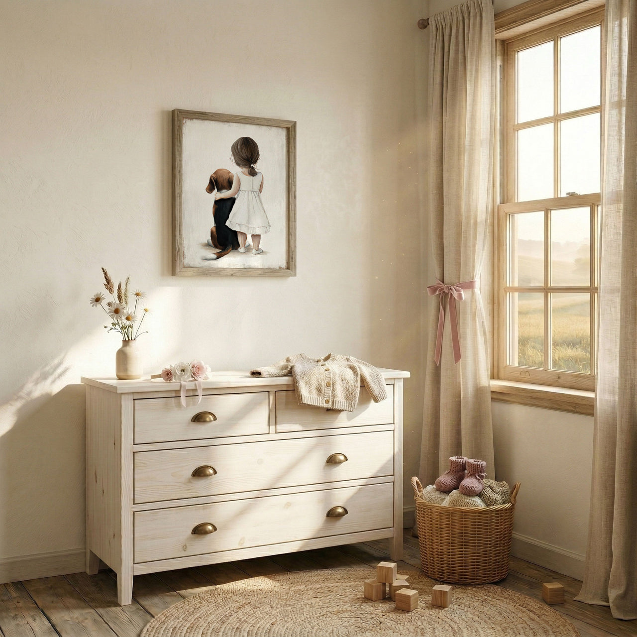 Beagle Wall Art – Dog Print for Girls Room