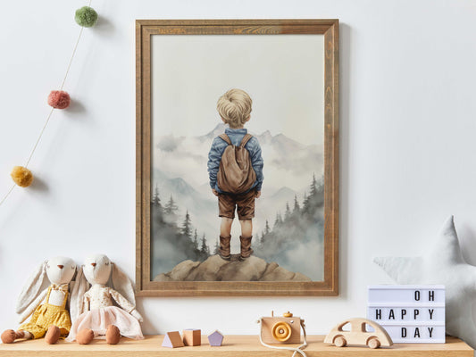 Mountain Wall Art – Adventure Boys Room Decor