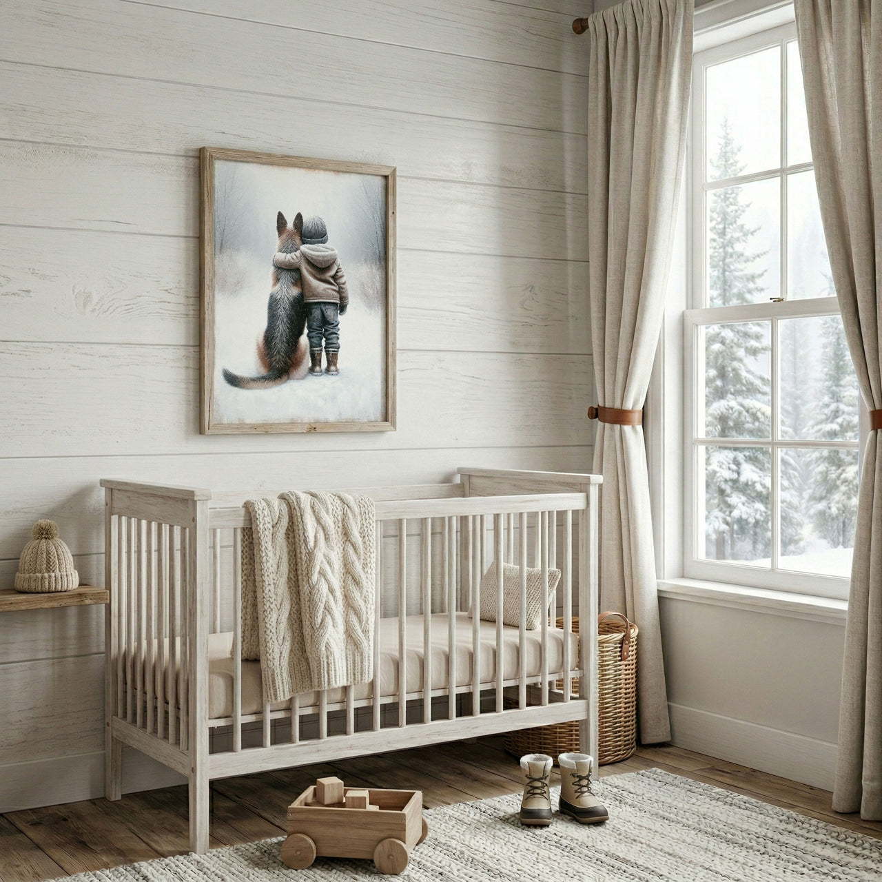 German Shepherd Wall Art – Animal Boys Room Print