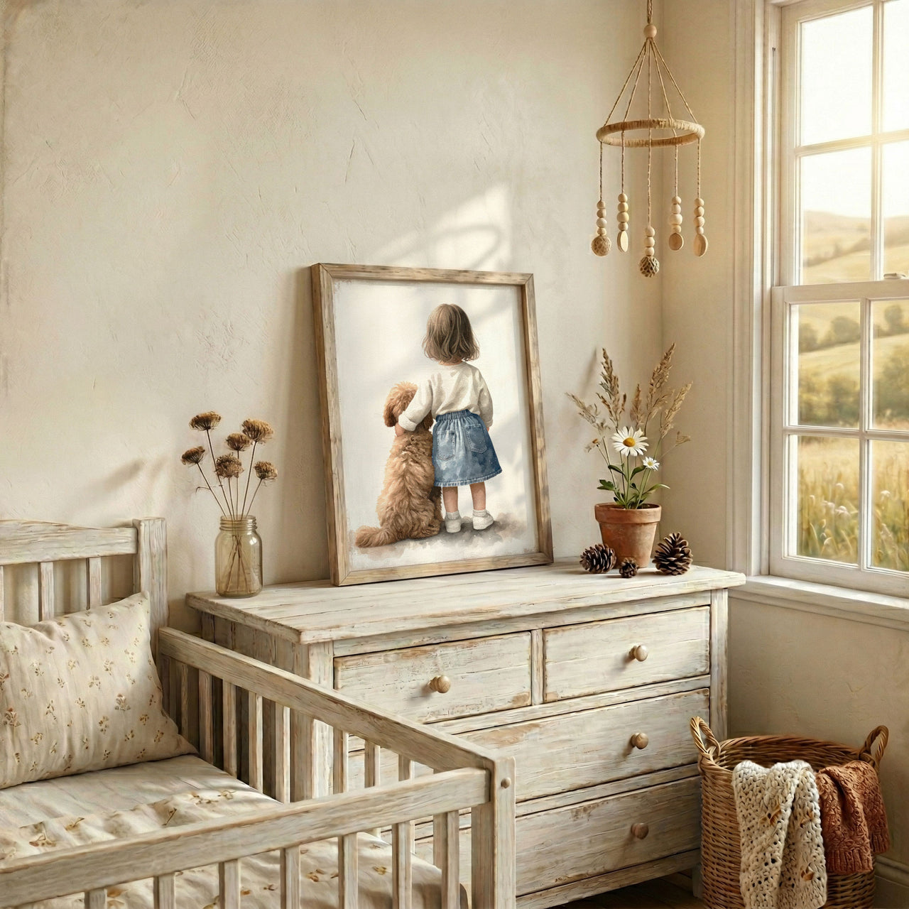 Cockapoo Wall Art – Dog Nursery Print for Girls