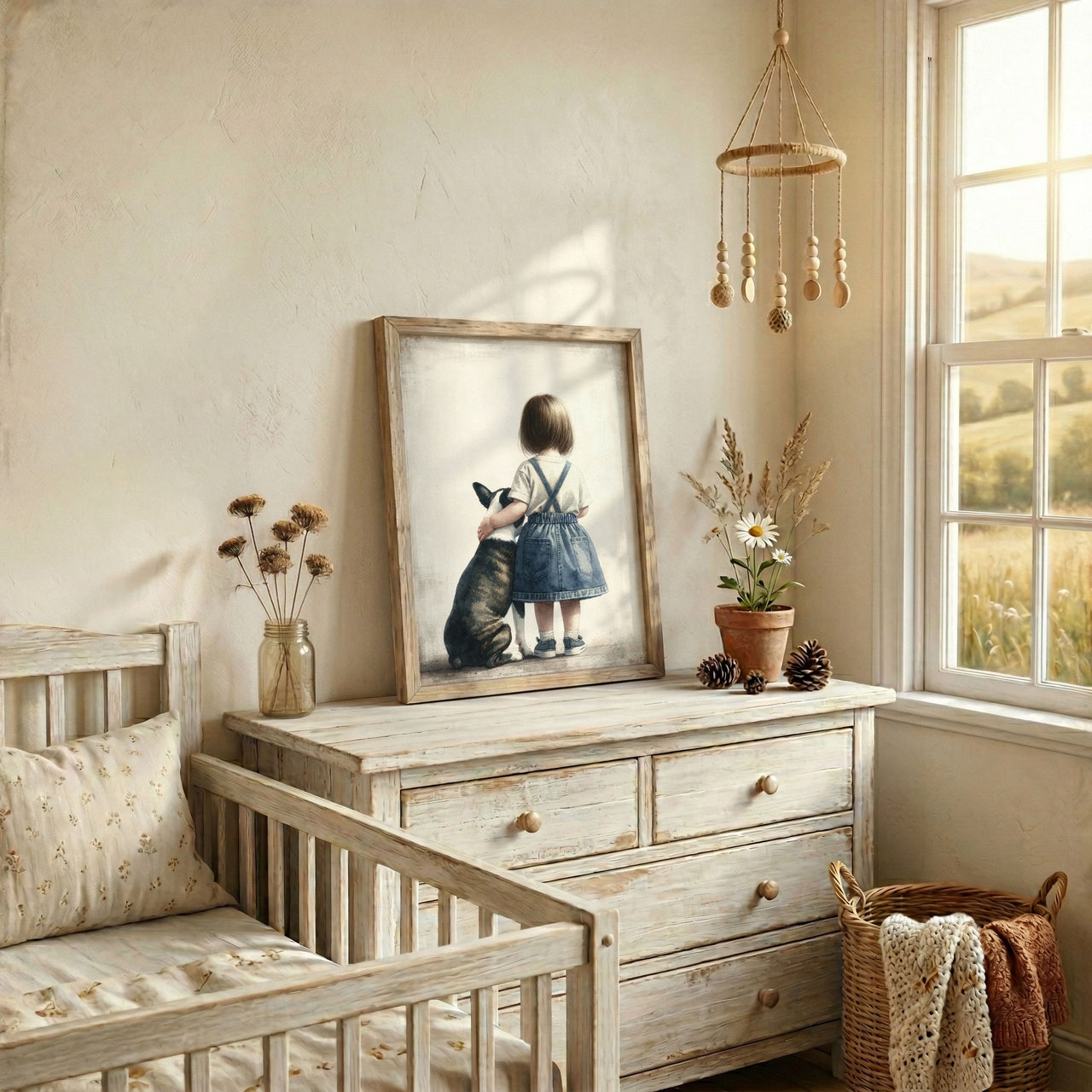 French Bulldog Wall Art – Dog Nursery Print for Girls