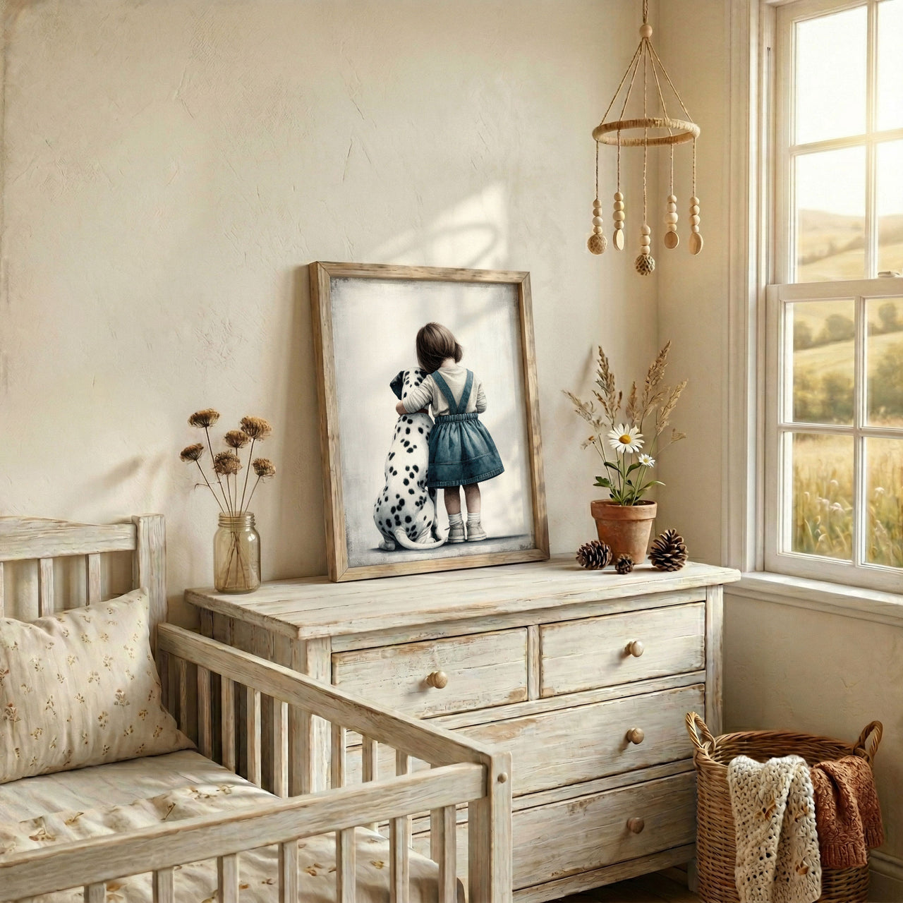 Dalmatian Wall Art – Dog Nursery Print for Girls