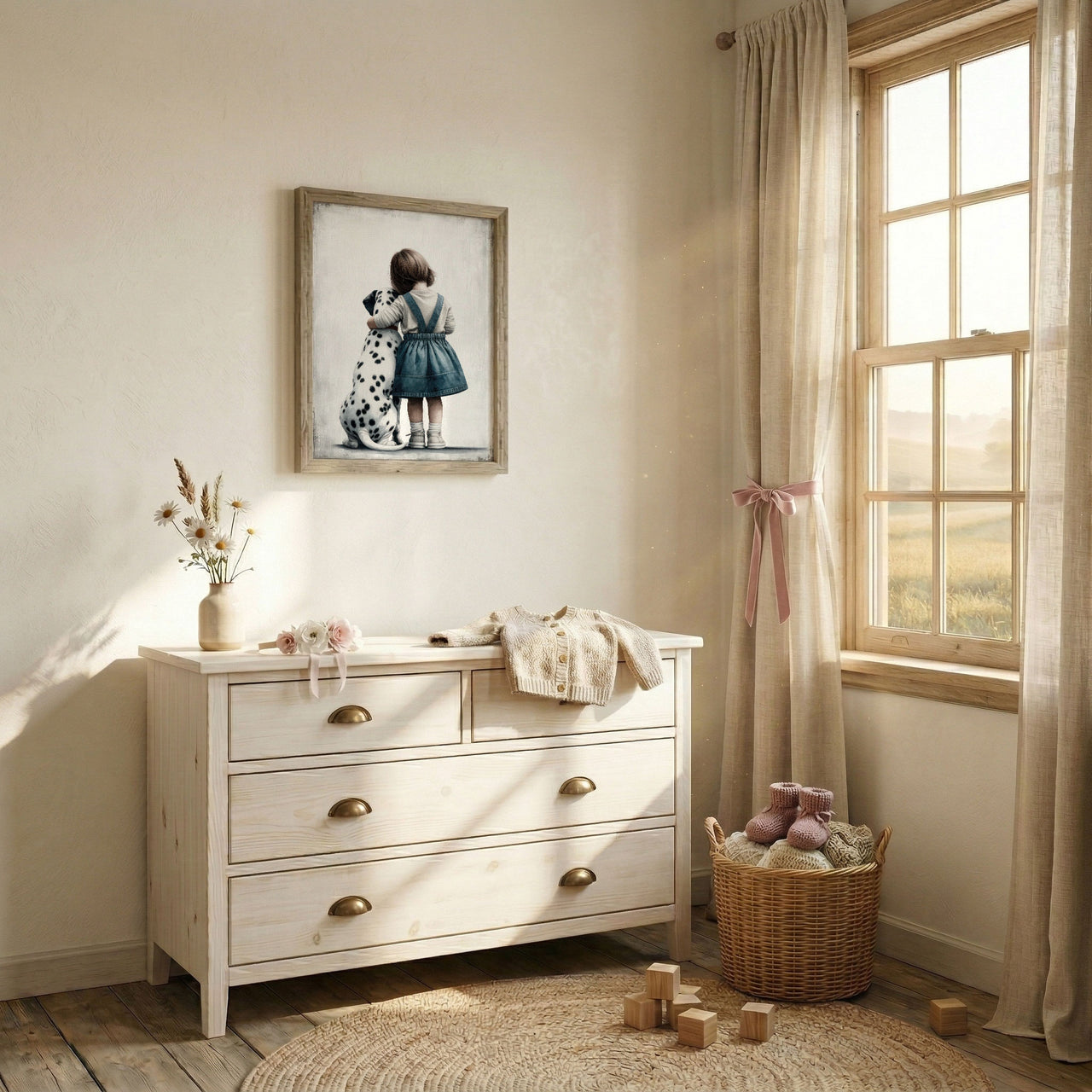 Dalmatian Wall Art – Dog Nursery Print for Girls