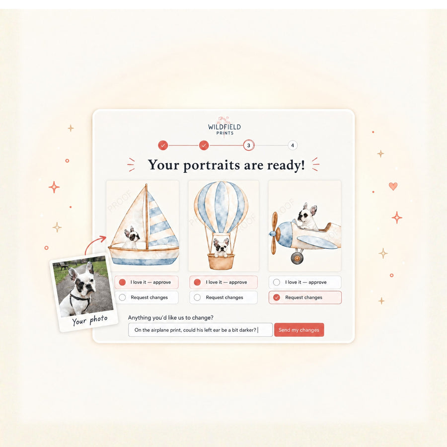 Example of the design proof you receive by email