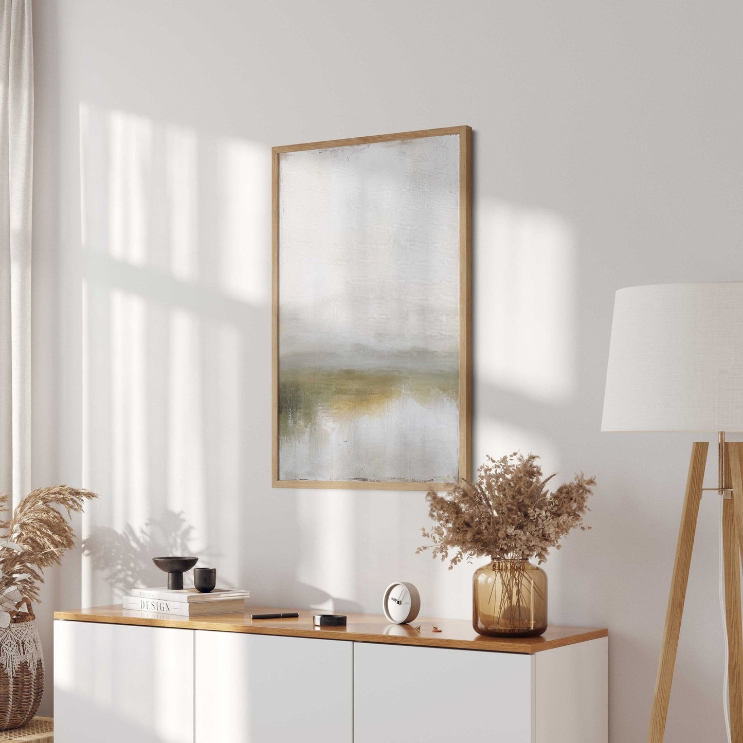 Abstract Landscape Art, Rustic Countryside Decor, Vintage Style Print - WildfieldPrints