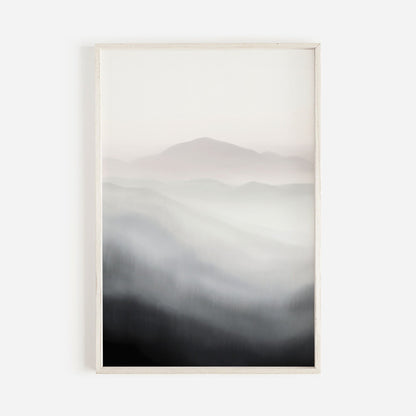Abstract Mountain Art, Watercolor Landscape Print, Minimalist Nature Decor - WildfieldPrints