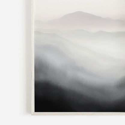 Abstract Mountain Art, Watercolor Landscape Print, Minimalist Nature Decor - WildfieldPrints