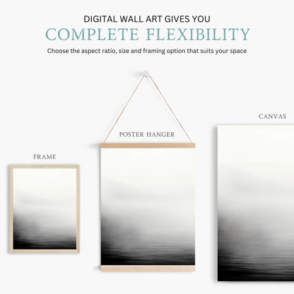 Abstract Watercolor Print, Lake & Mountain Wall Decor, Landscape Art - WildfieldPrints