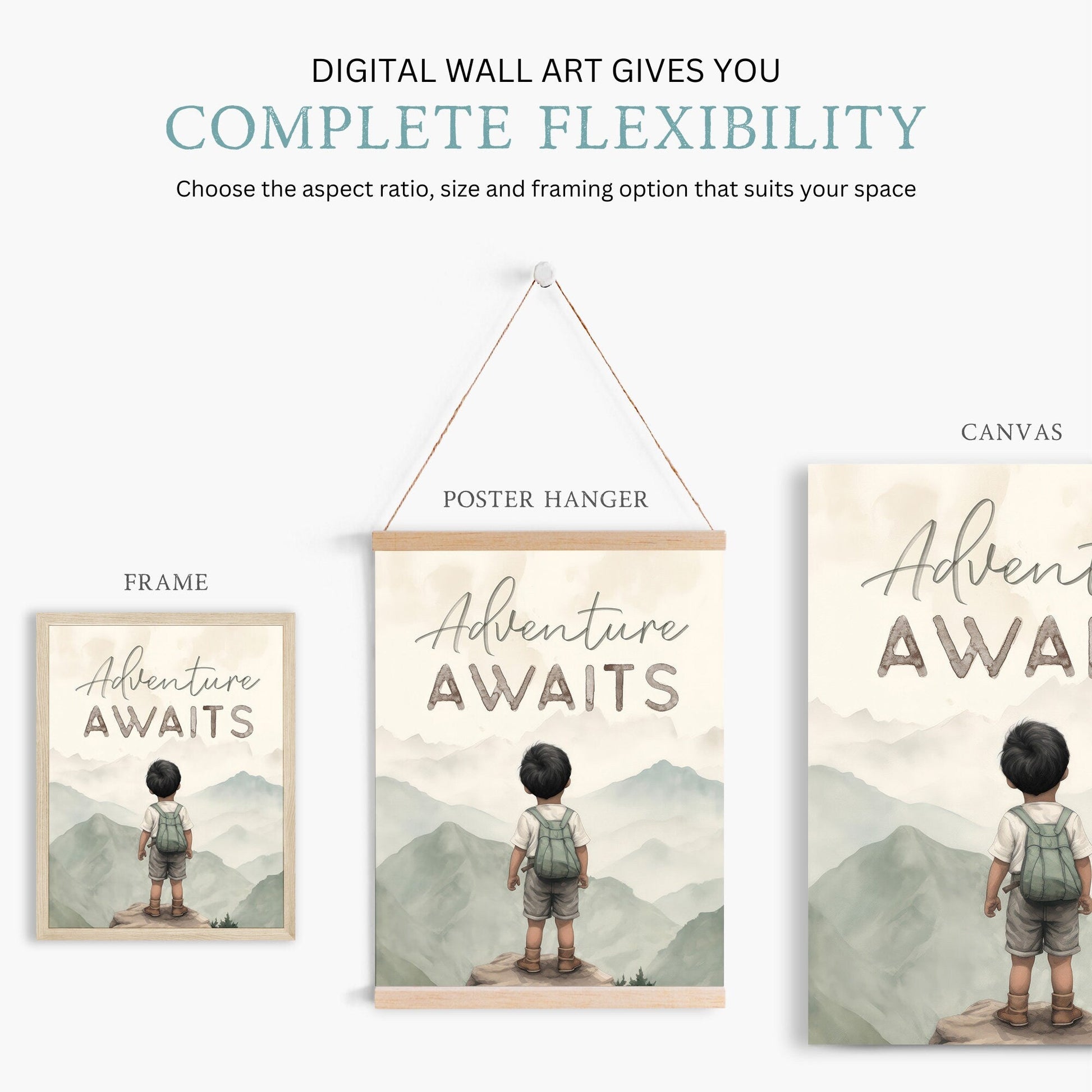 Adventure Awaits Art, Boys Room Decor, Adventure Quote Prints - WildfieldPrints