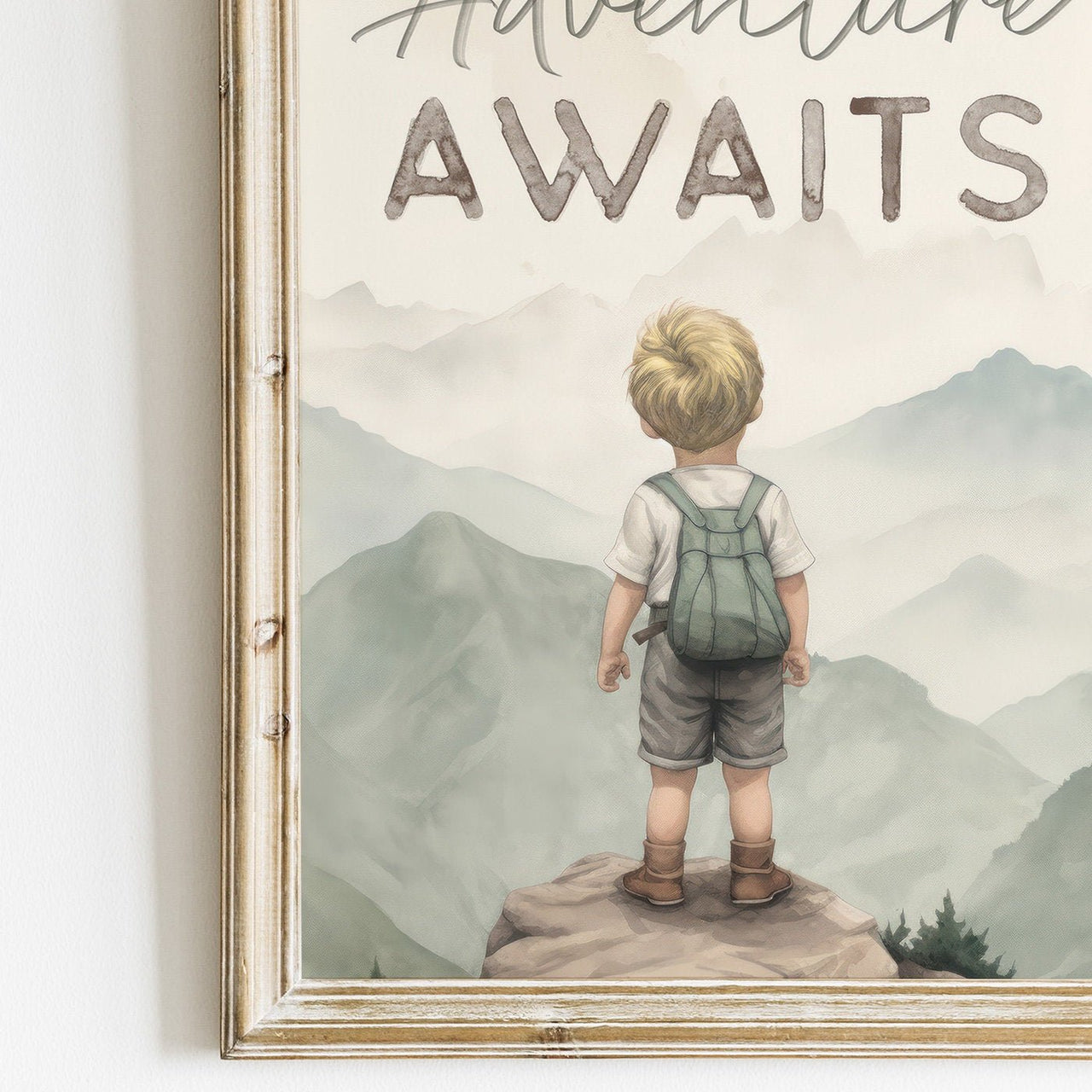 Blonde Boy Explorer Wall Art – Adventure Boys Room Print • Set of 3