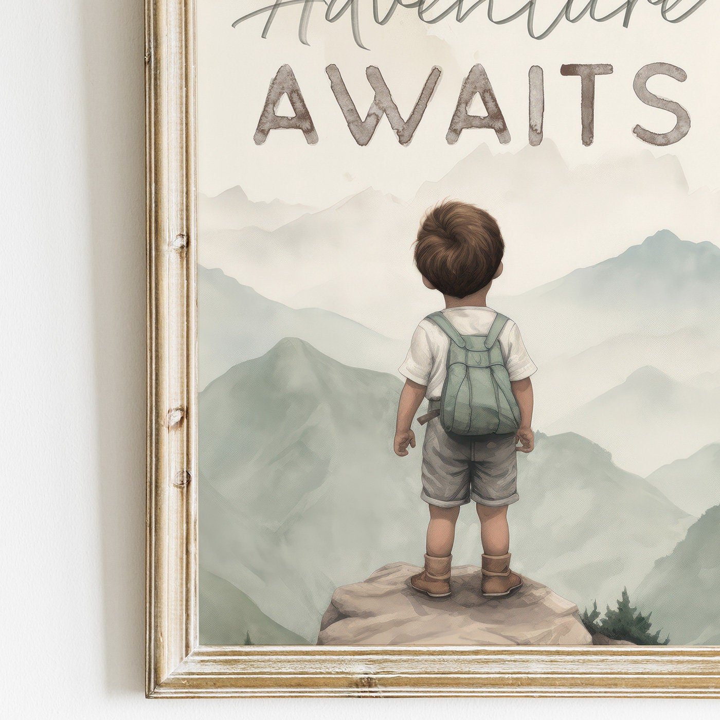 Adventure Awaits Nursery Print, Boy Adventure Quote, Kids Room Decor - WildfieldPrints