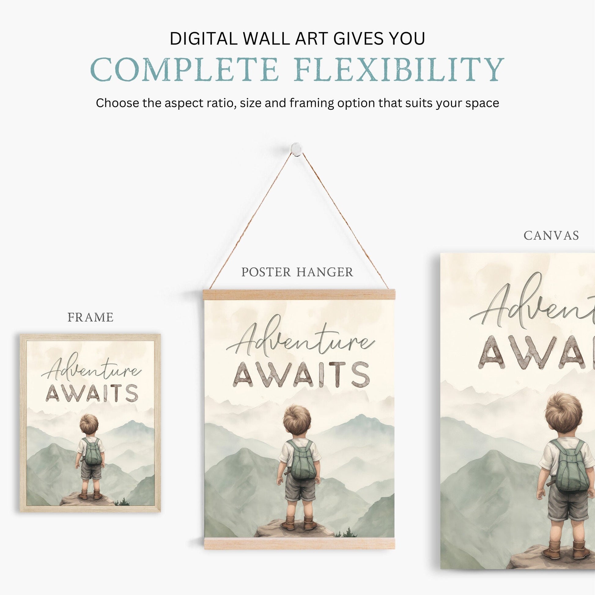 Adventure Awaits Nursery Print, Boy Adventure Wall Decor - WildfieldPrints