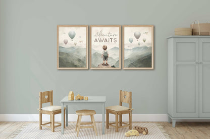 Adventure Awaits Nursery Print, Boy Adventure Wall Decor - WildfieldPrints