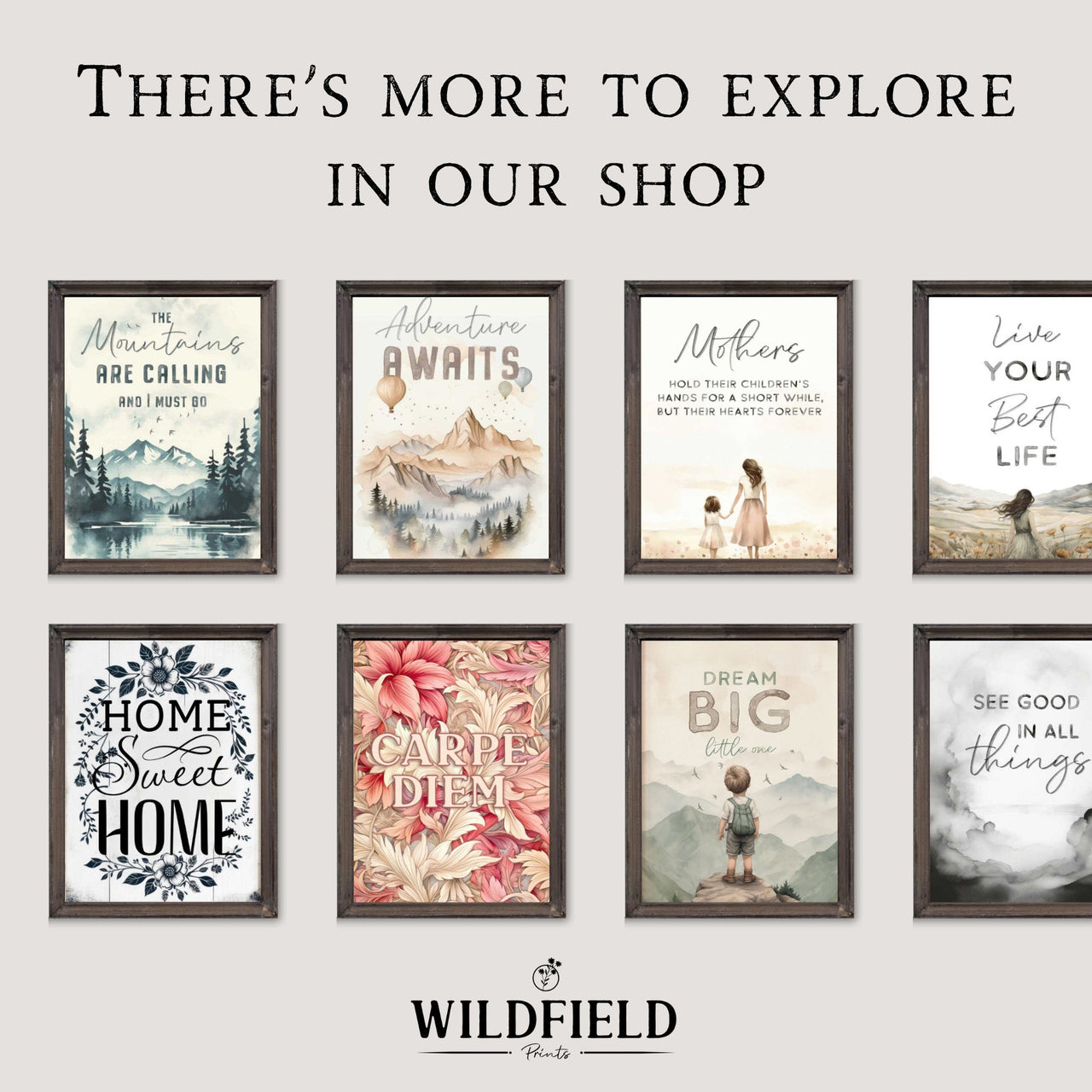 Hiking and Camping Print – Nature Adventure Wall Decor for Kids Room