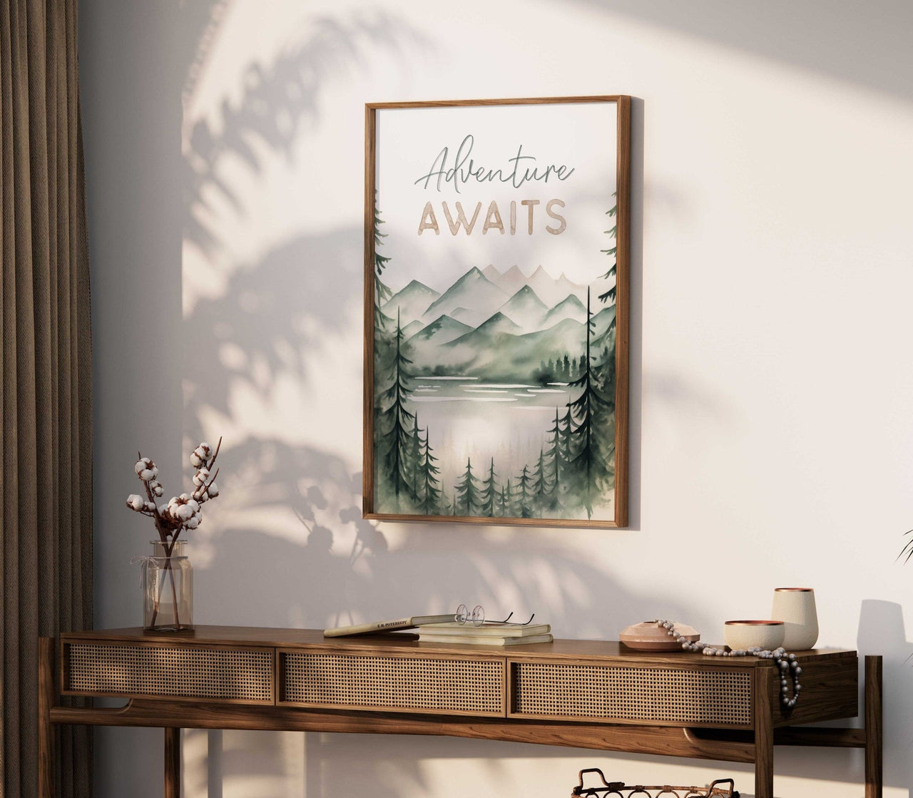 Hiking and Camping Print – Nature Adventure Wall Decor for Kids Room