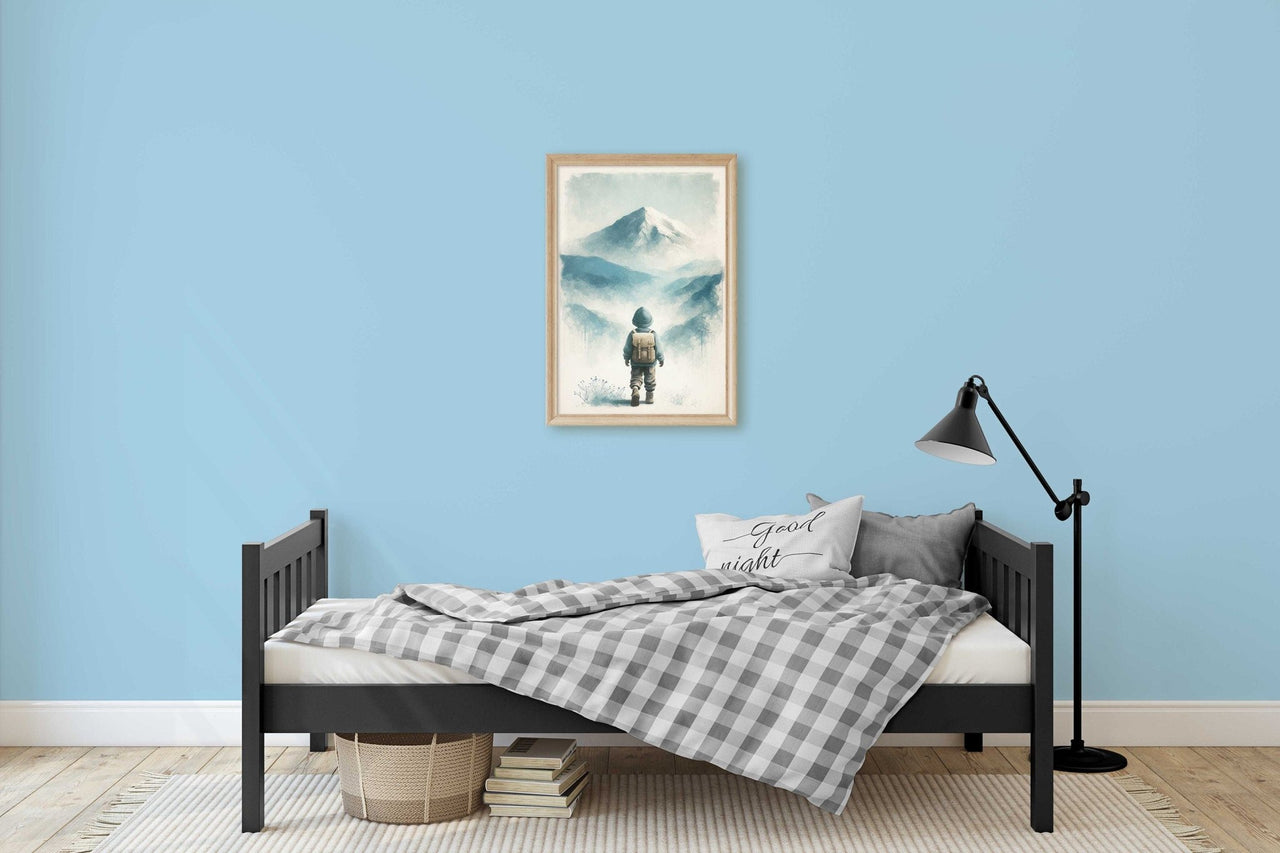 Mountain Hiking Print – Adventure Boys Room Wall Art