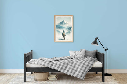 Adventure Boy Nursery Art, Mountain Wall Decor, Hiking Print for Boys - WildfieldPrints