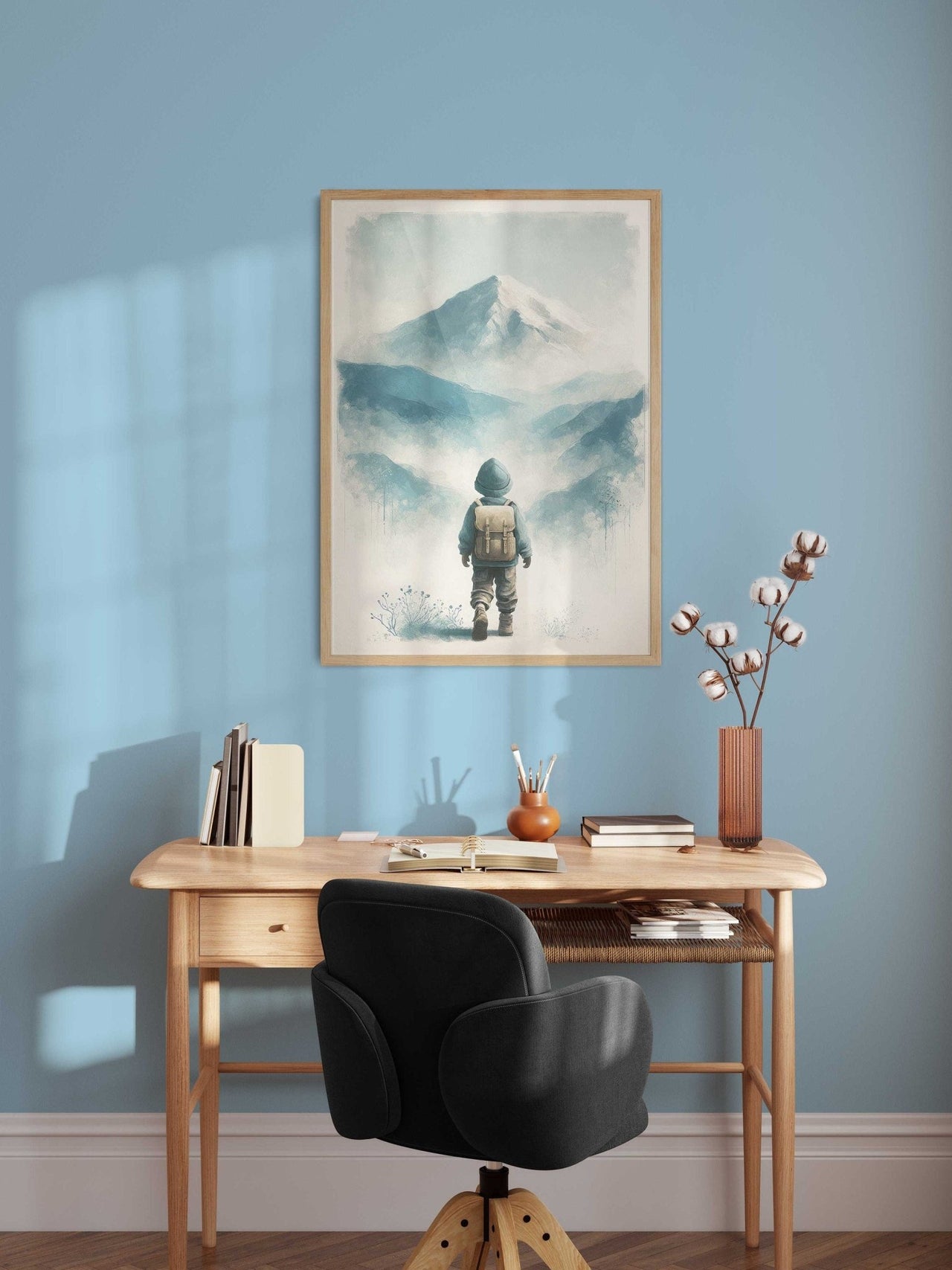 Mountain Hiking Print – Adventure Boys Room Wall Art