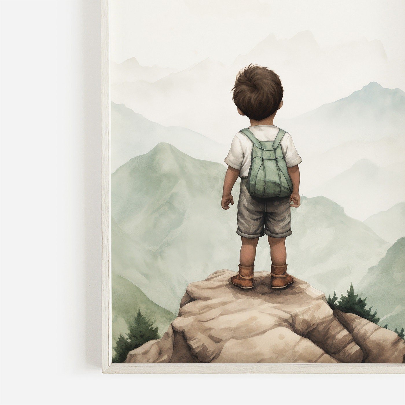 Adventure Boy Nursery Prints, Vintage Mountain Wall Decor, Hiking Art - WildfieldPrints