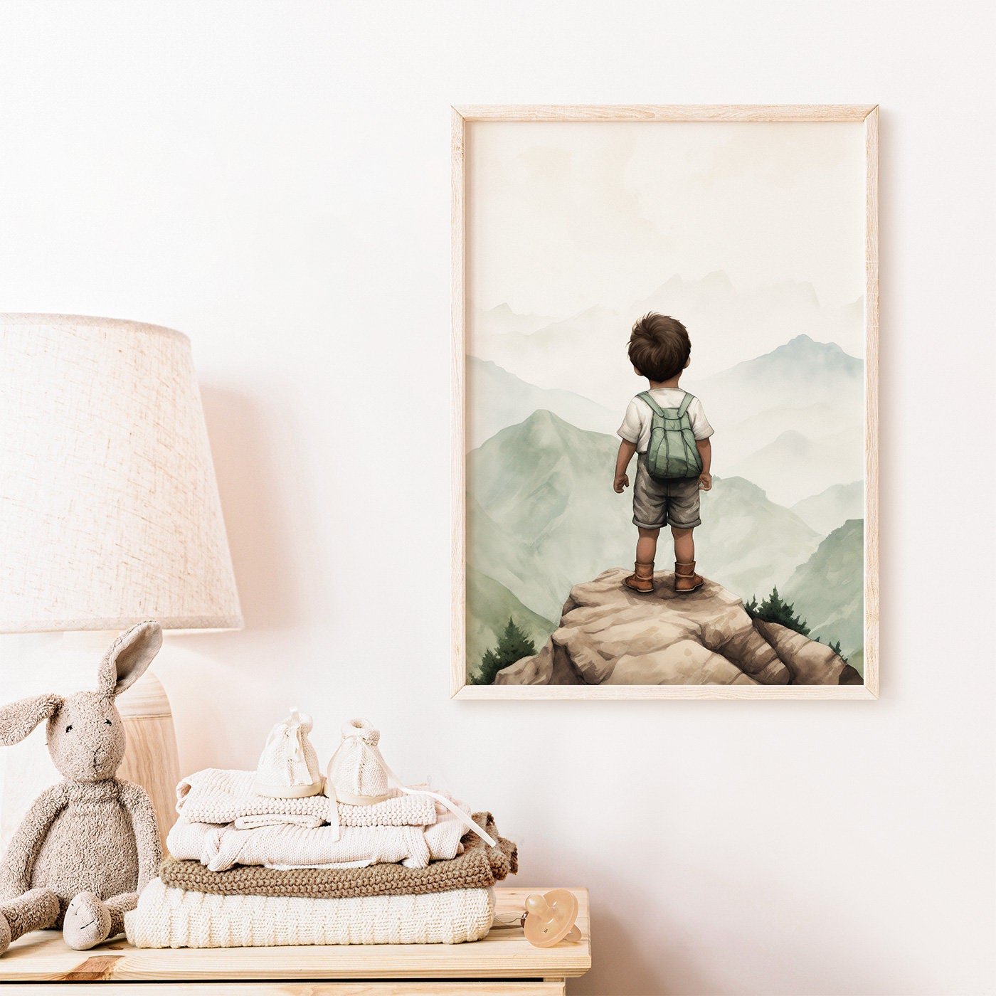 Adventure Boy Nursery Prints, Vintage Mountain Wall Decor, Hiking Art - WildfieldPrints