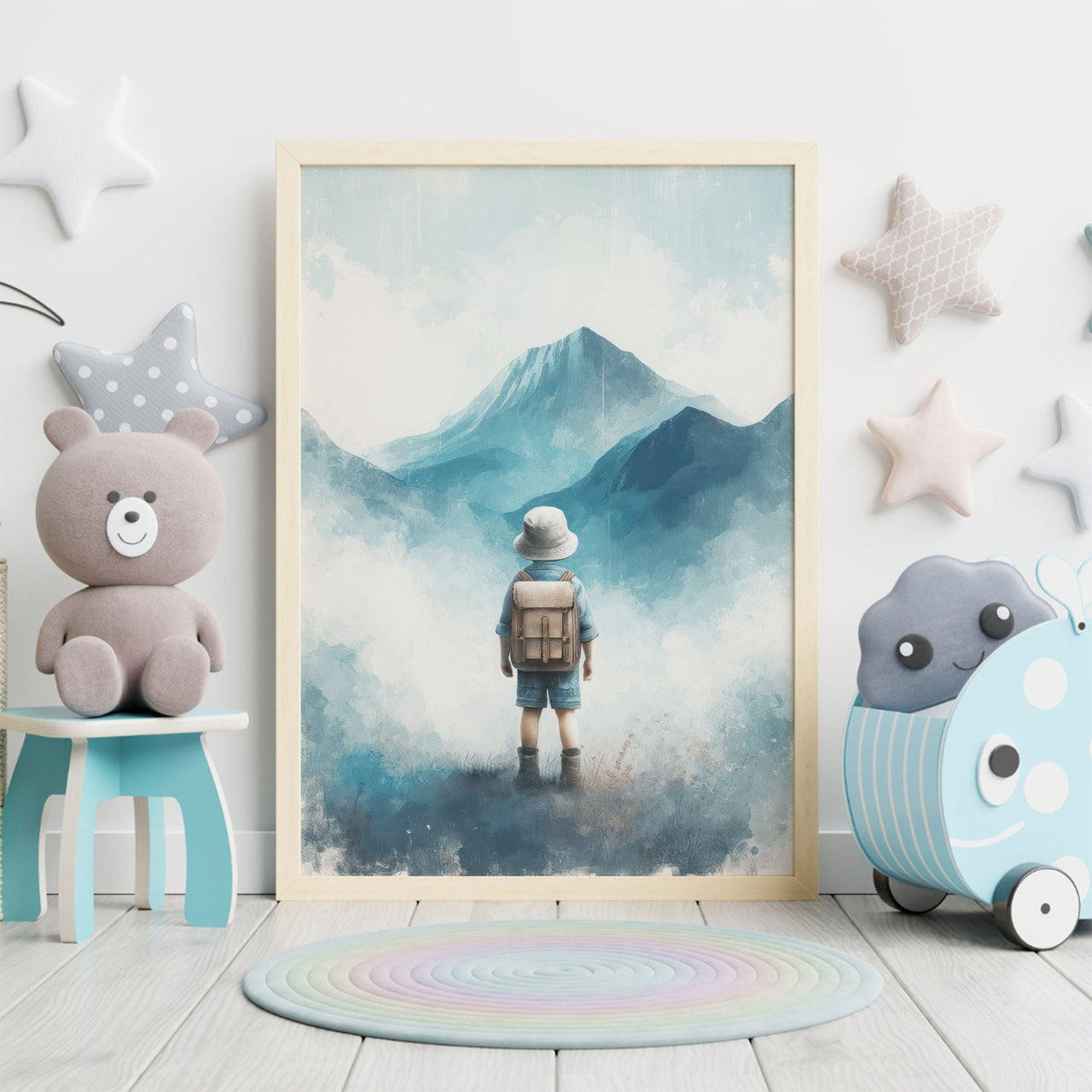 Little Hiker Wall Art – Adventure Boys Room Print