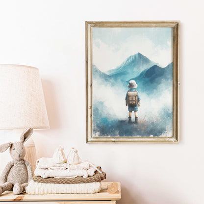 Adventure Boy Prints, Mountain Nursery Decor, Hiking Room Wall Art - WildfieldPrints