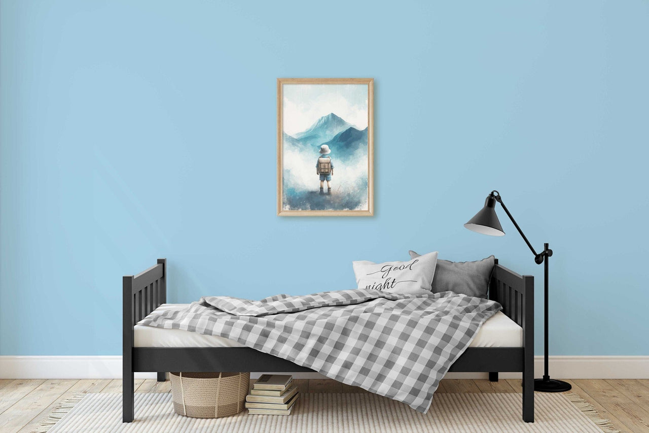Little Hiker Wall Art – Adventure Boys Room Print