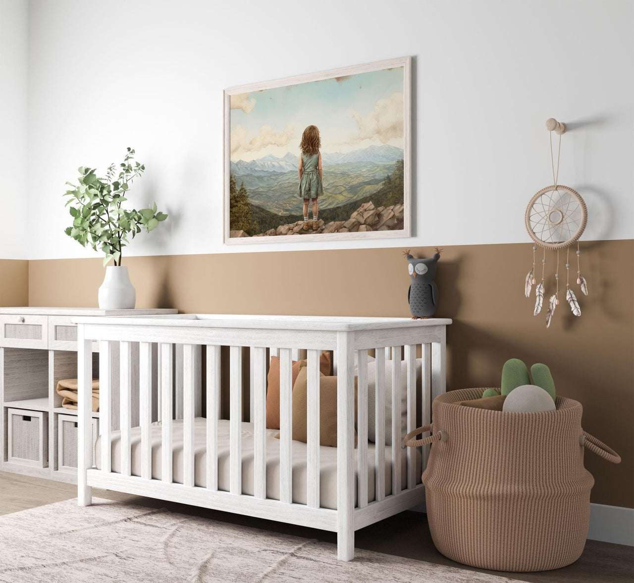 Mountain Wall Art – Nature Nursery Print for Girls