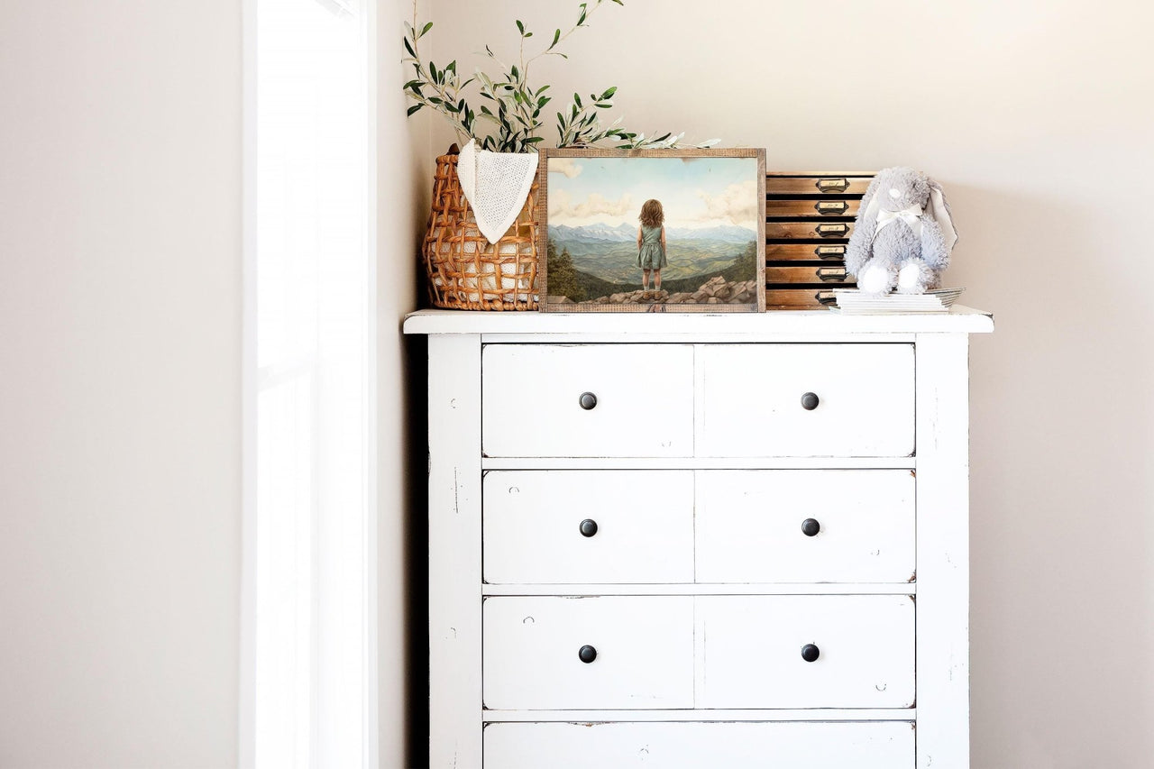 Mountain Wall Art – Nature Nursery Print for Girls