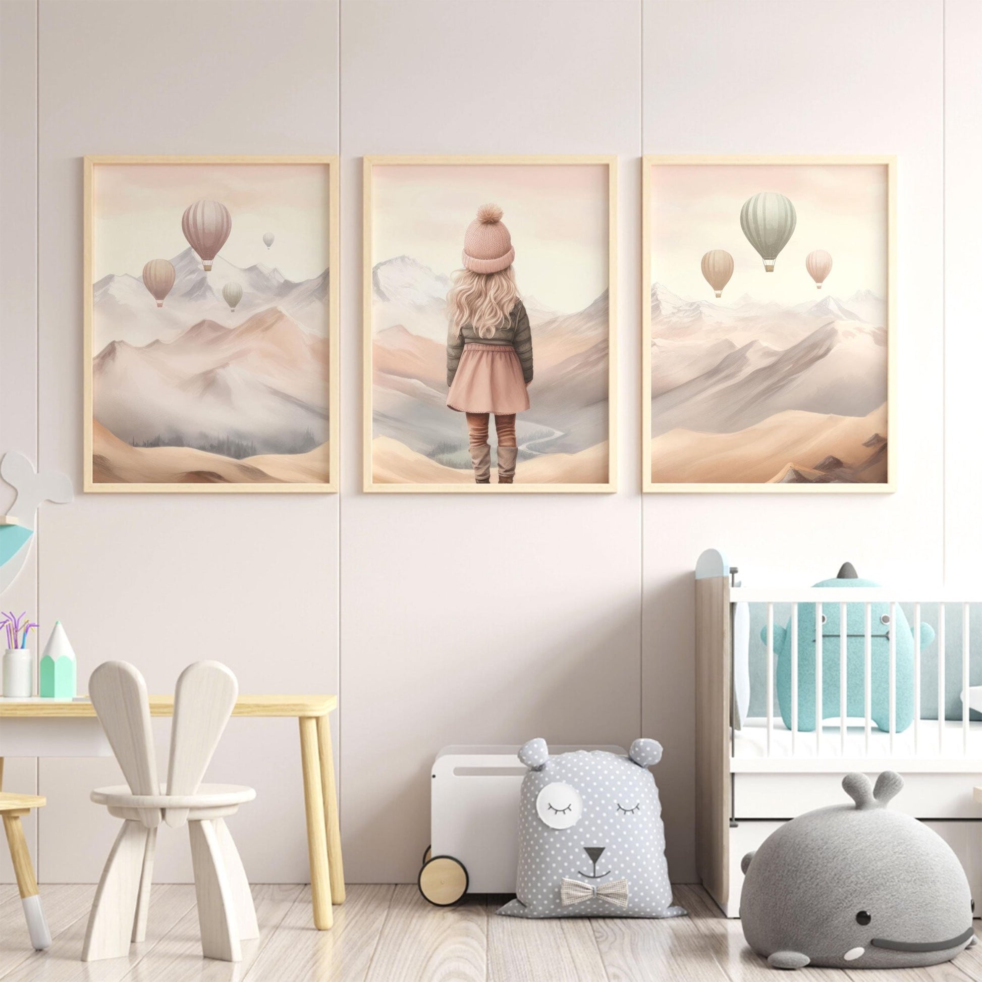 Adventure Decor Girls Room, Mountain Nursery Prints, Cute Wall Art - WildfieldPrints