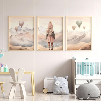 Adventure Decor Girls Room, Mountain Nursery Prints, Cute Wall Art - WildfieldPrints
