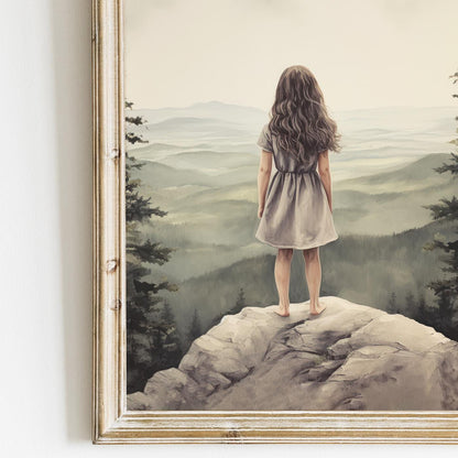 Adventure Girl Decor, Nature Wall Art, Vintage Nursery Accent - WildfieldPrints