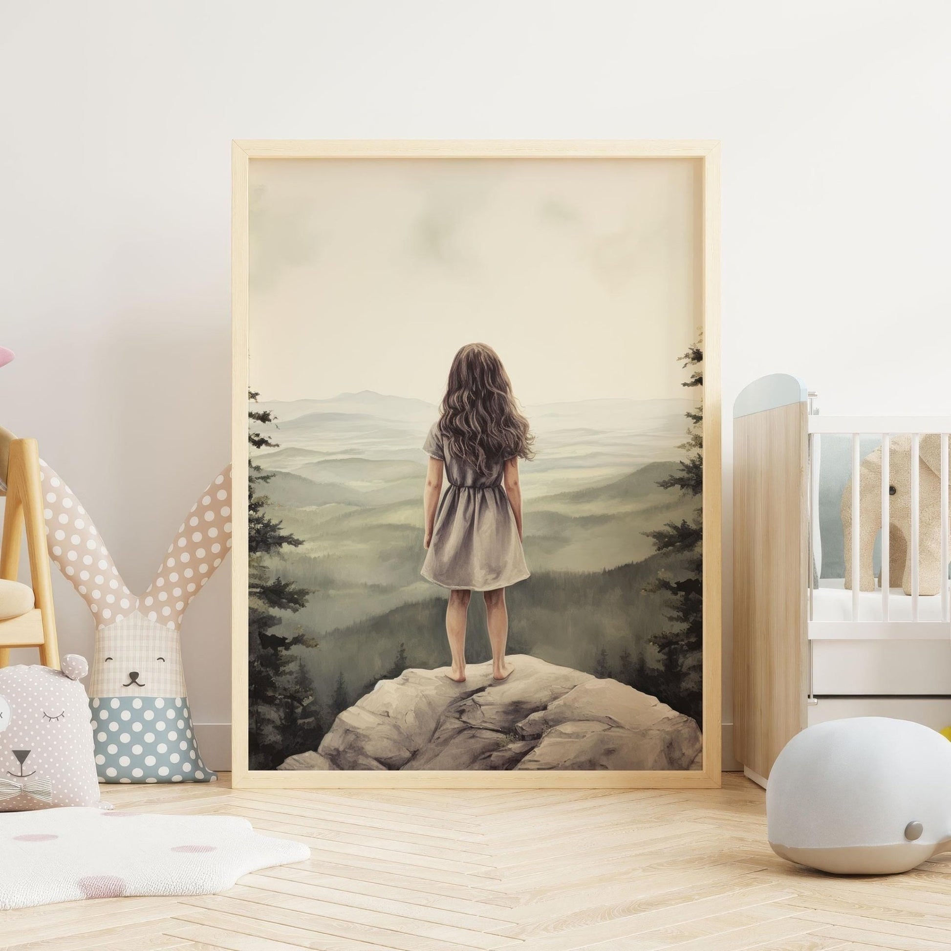 Adventure Girl Decor, Nature Wall Art, Vintage Nursery Accent - WildfieldPrints