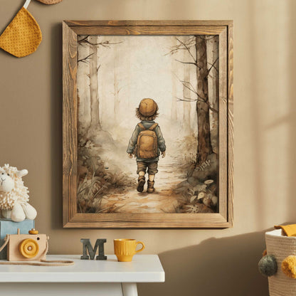 Adventure Nursery Art, Forest Theme Wall Decor for Boys, Kids Room Decor - WildfieldPrints