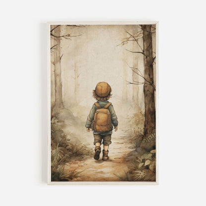 Adventure Nursery Art, Forest Theme Wall Decor for Boys, Kids Room Decor - WildfieldPrints