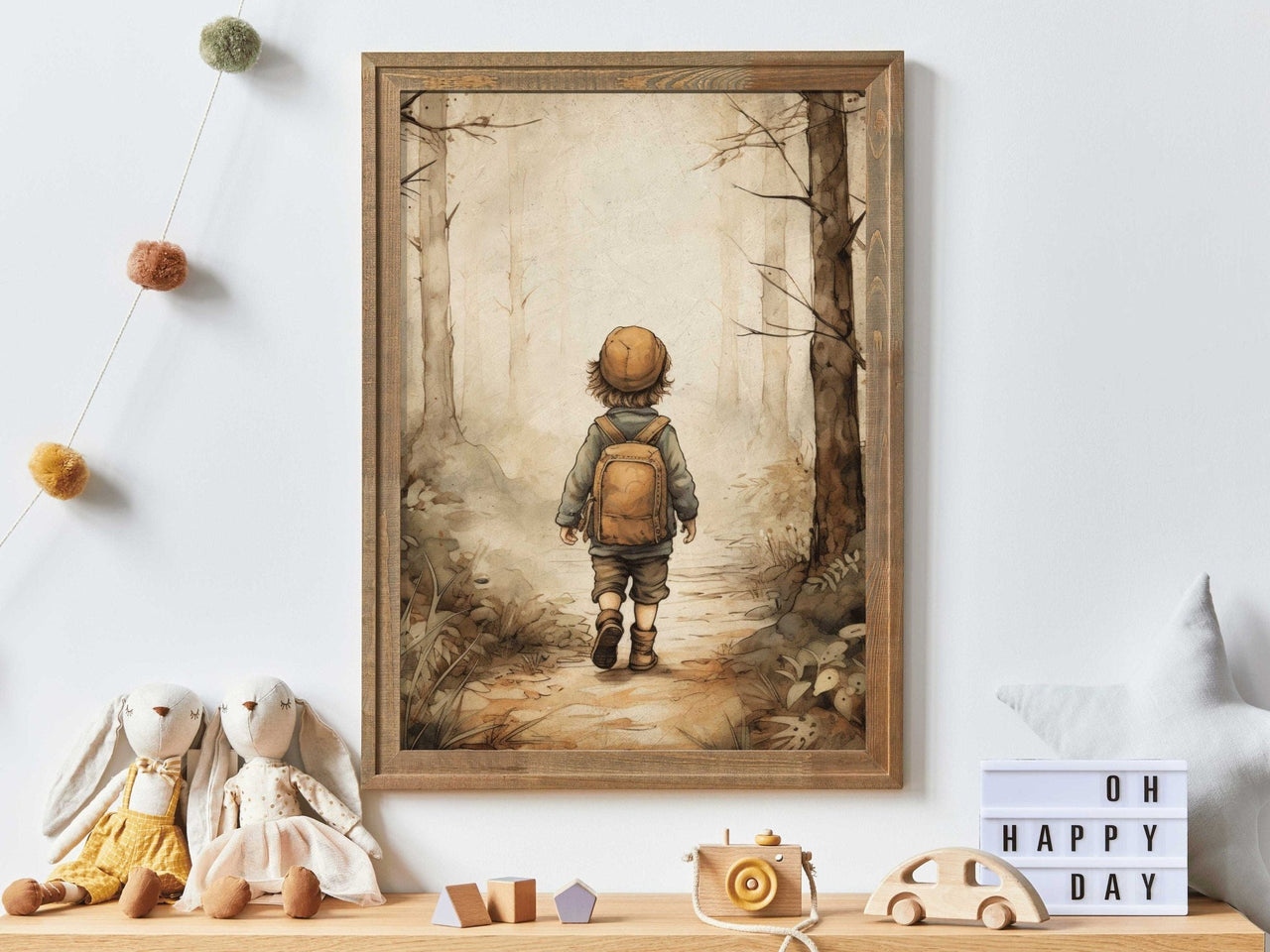 Forest Theme Wall Art – Adventure Boys Room Print