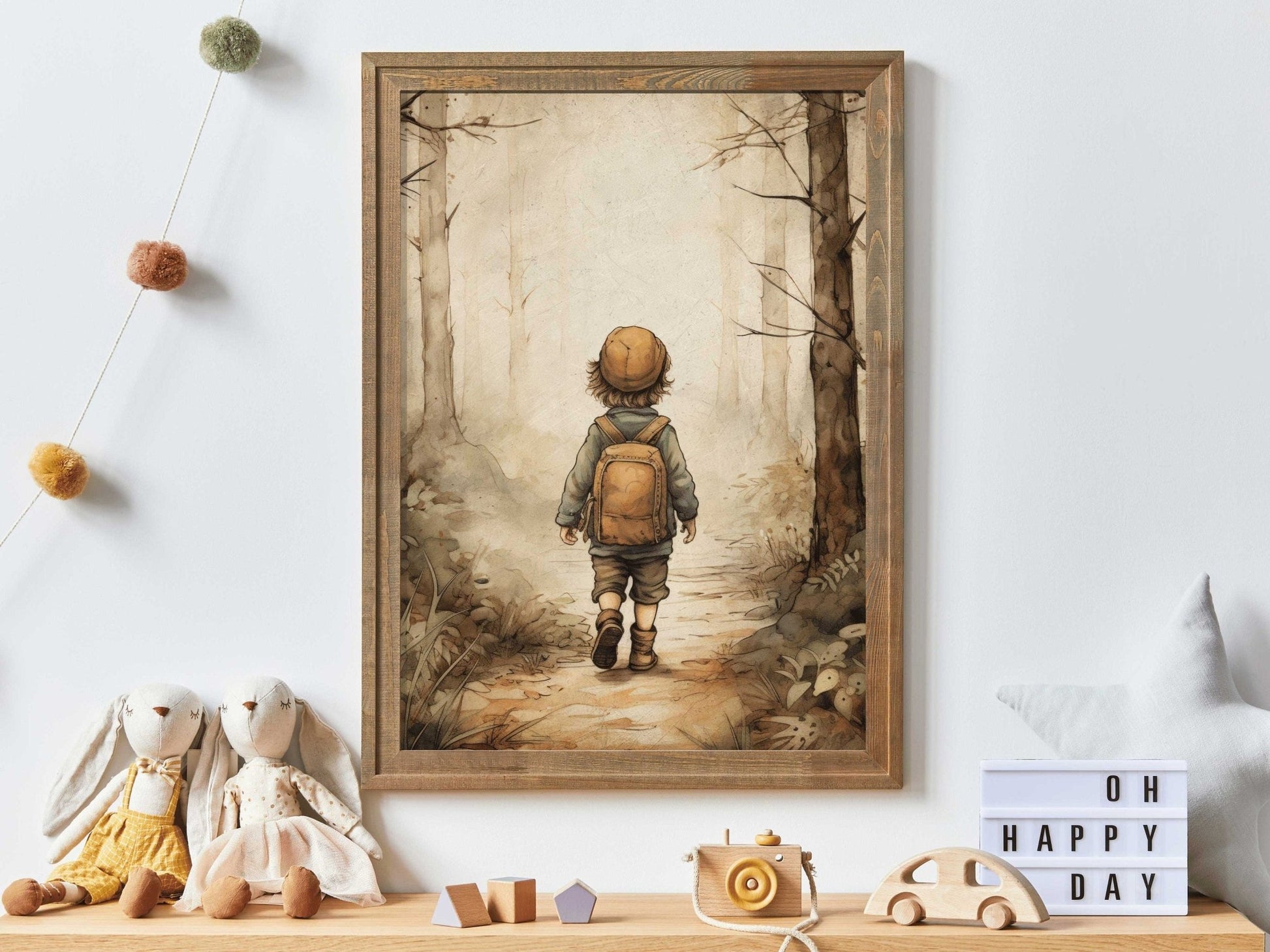 Adventure Nursery Art, Forest Theme Wall Decor for Boys, Kids Room Decor - WildfieldPrints