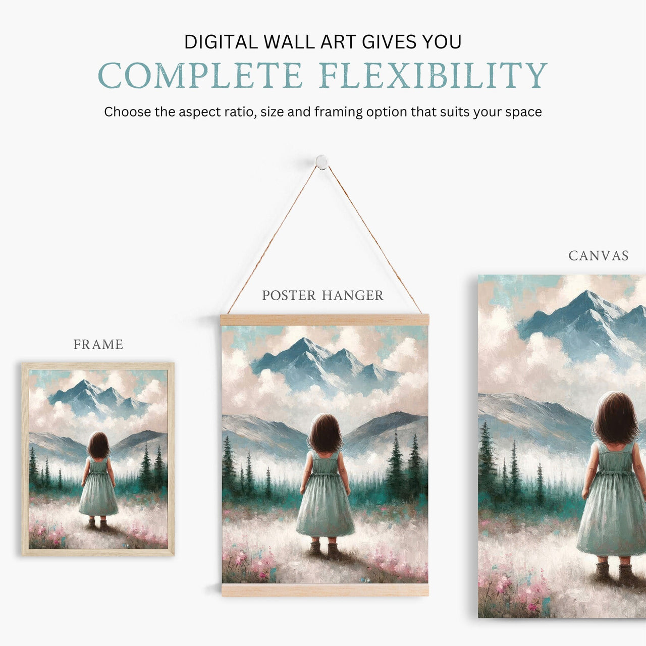 Mountain Wall Art – Adventure Nursery Print for Toddler Room