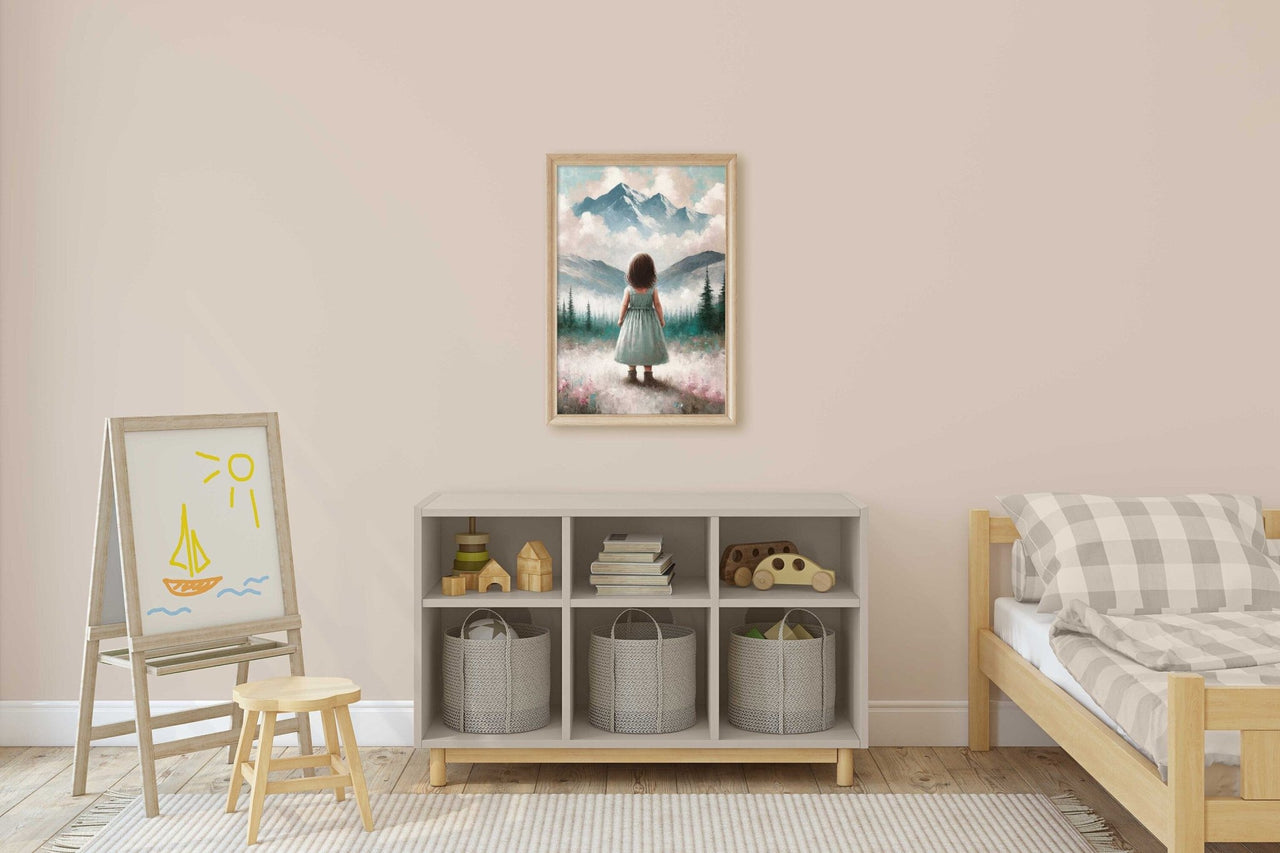 Mountain Wall Art – Adventure Nursery Print for Toddler Room