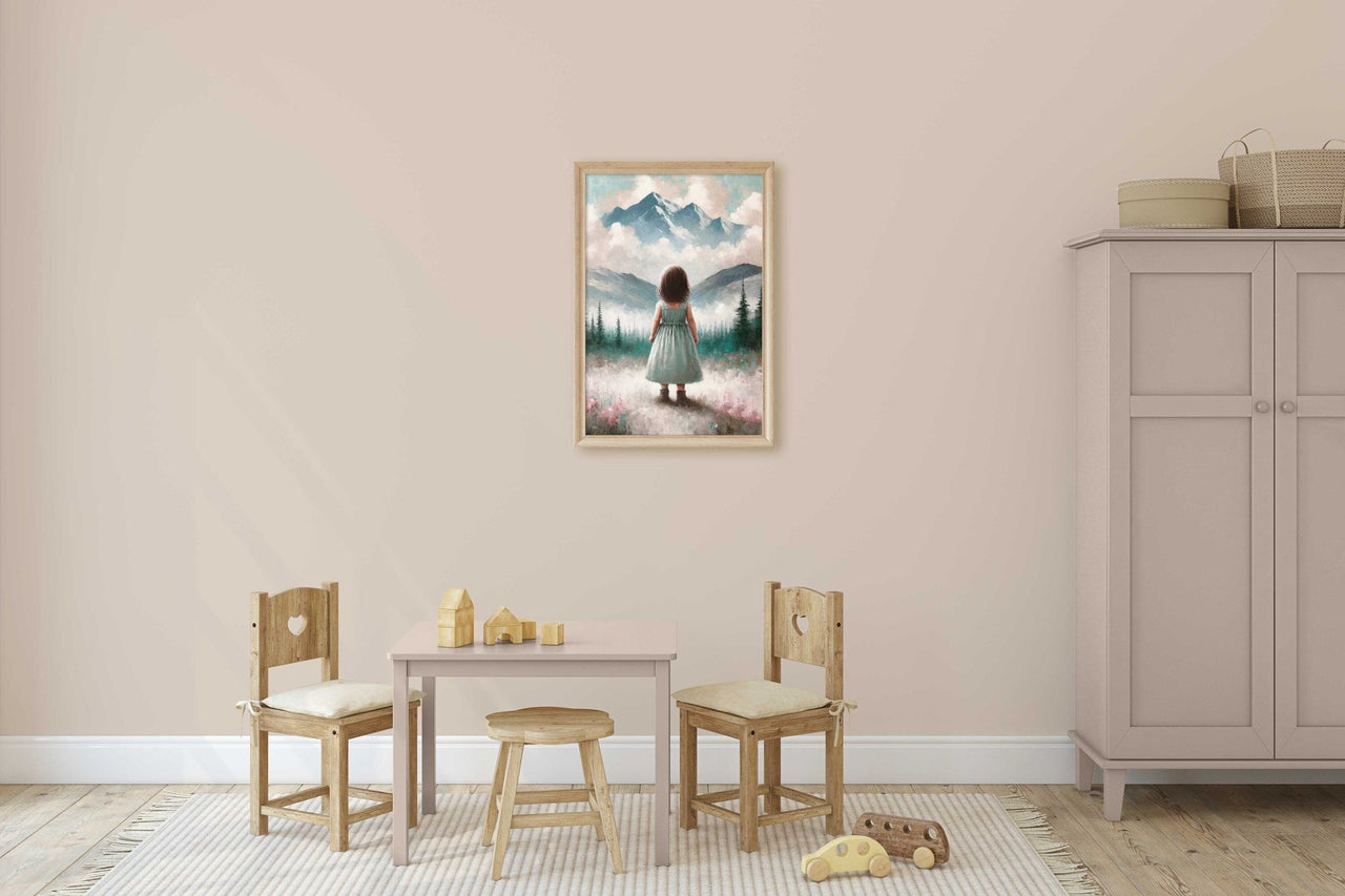 Mountain Wall Art – Adventure Nursery Print for Toddler Room