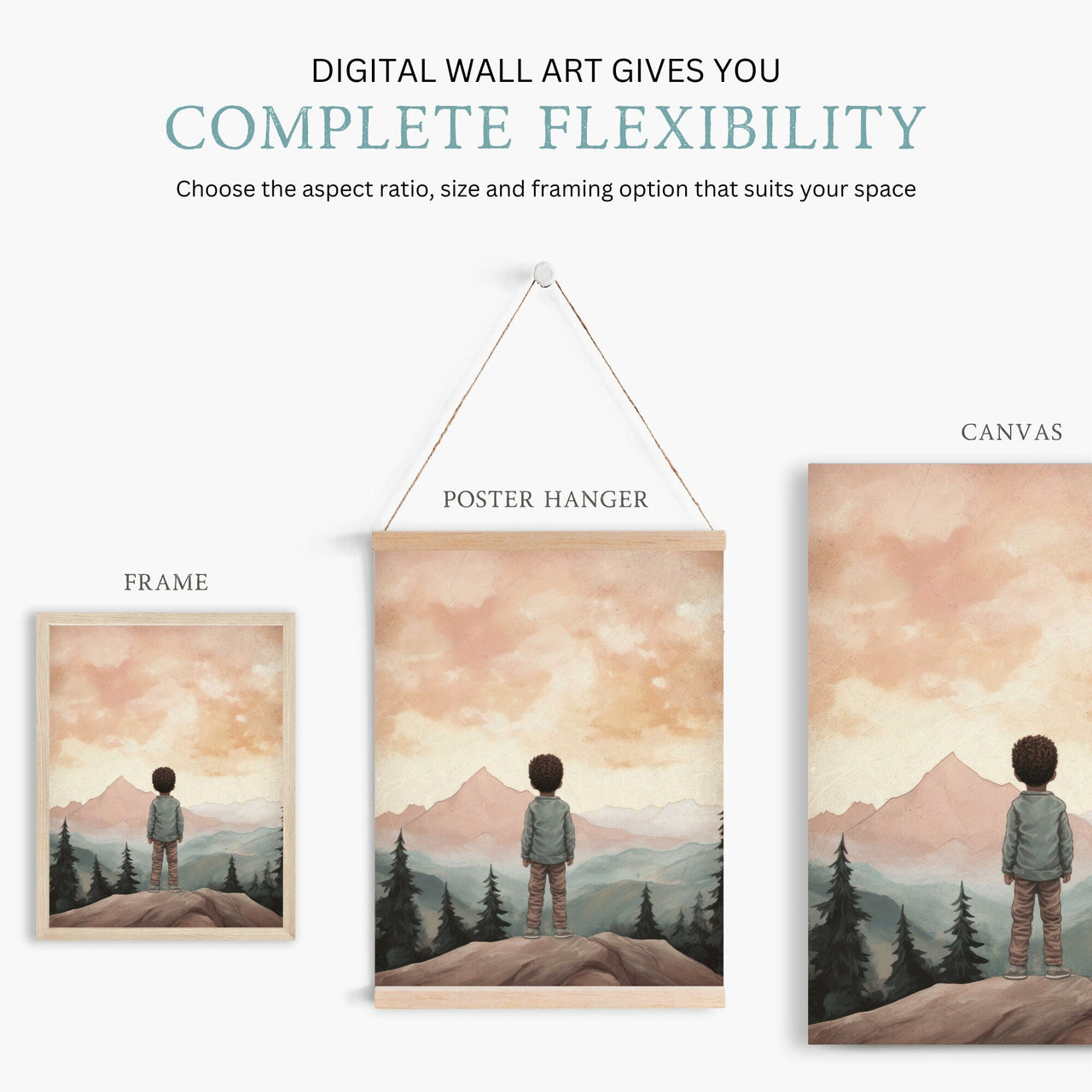 Mountain Wall Art – Adventure Boys Room Print