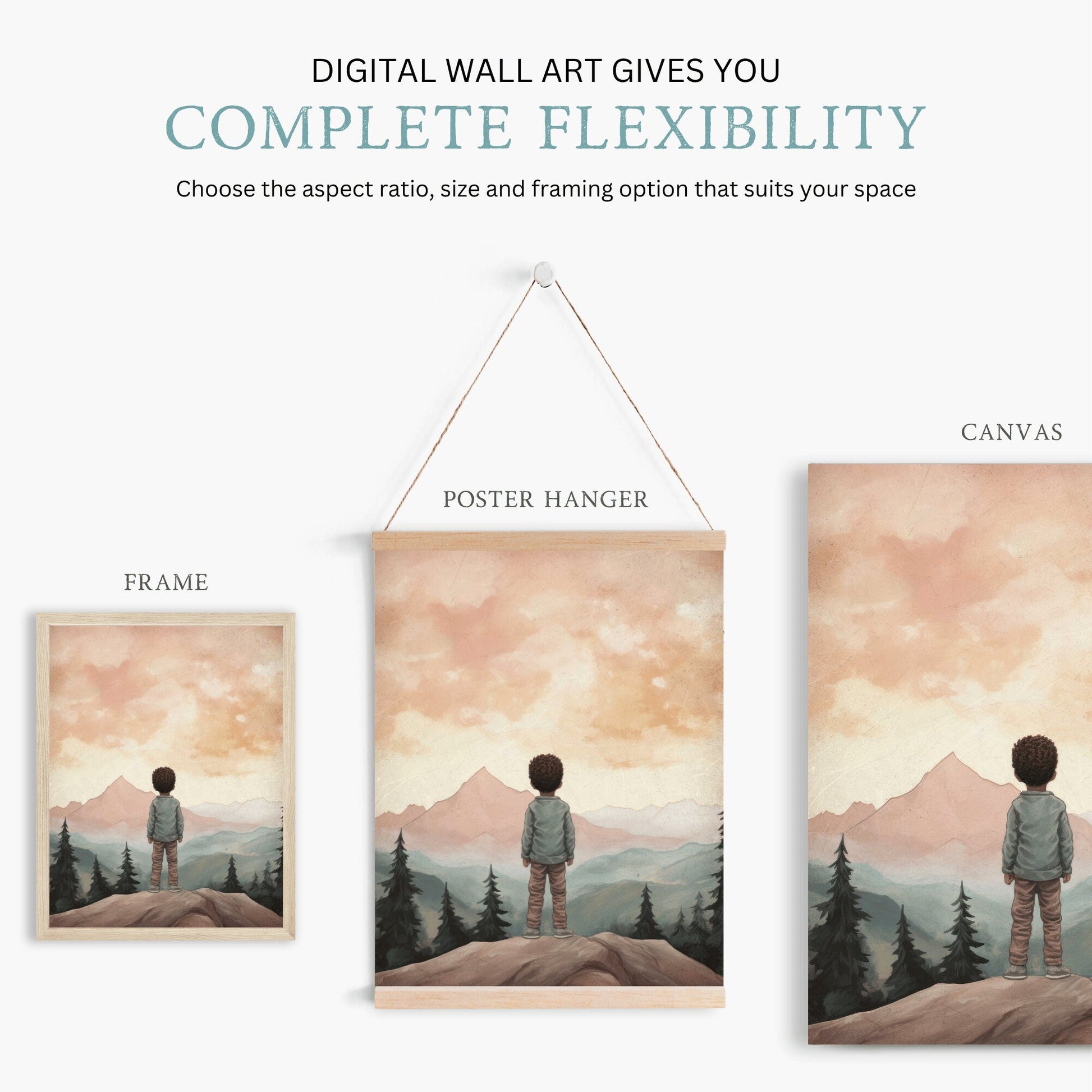 Adventure Nursery Art, Mountain Wall Decor, Toddler Boy's Room - WildfieldPrints